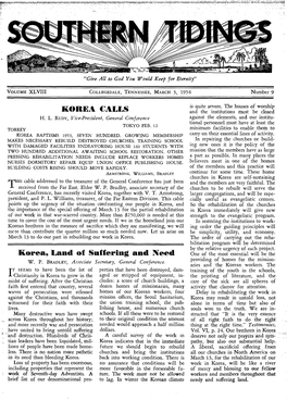 KOREA CALLS Korea, Land of Suffering and Need