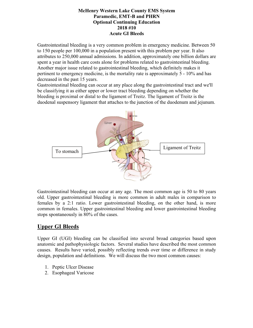 Gastrointestinal Bleeding Is a Very Common Problem in Emergency Medicine