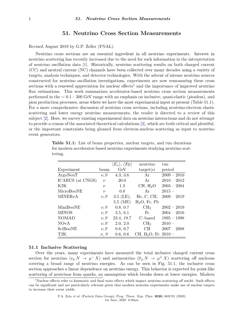 51. Neutrino Cross Section Measurements