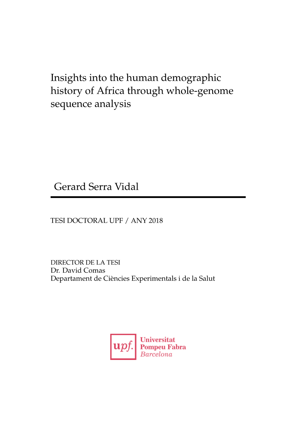 Insights Into the Human Demographic History of Africa Through Whole-Genome Sequence Analysis