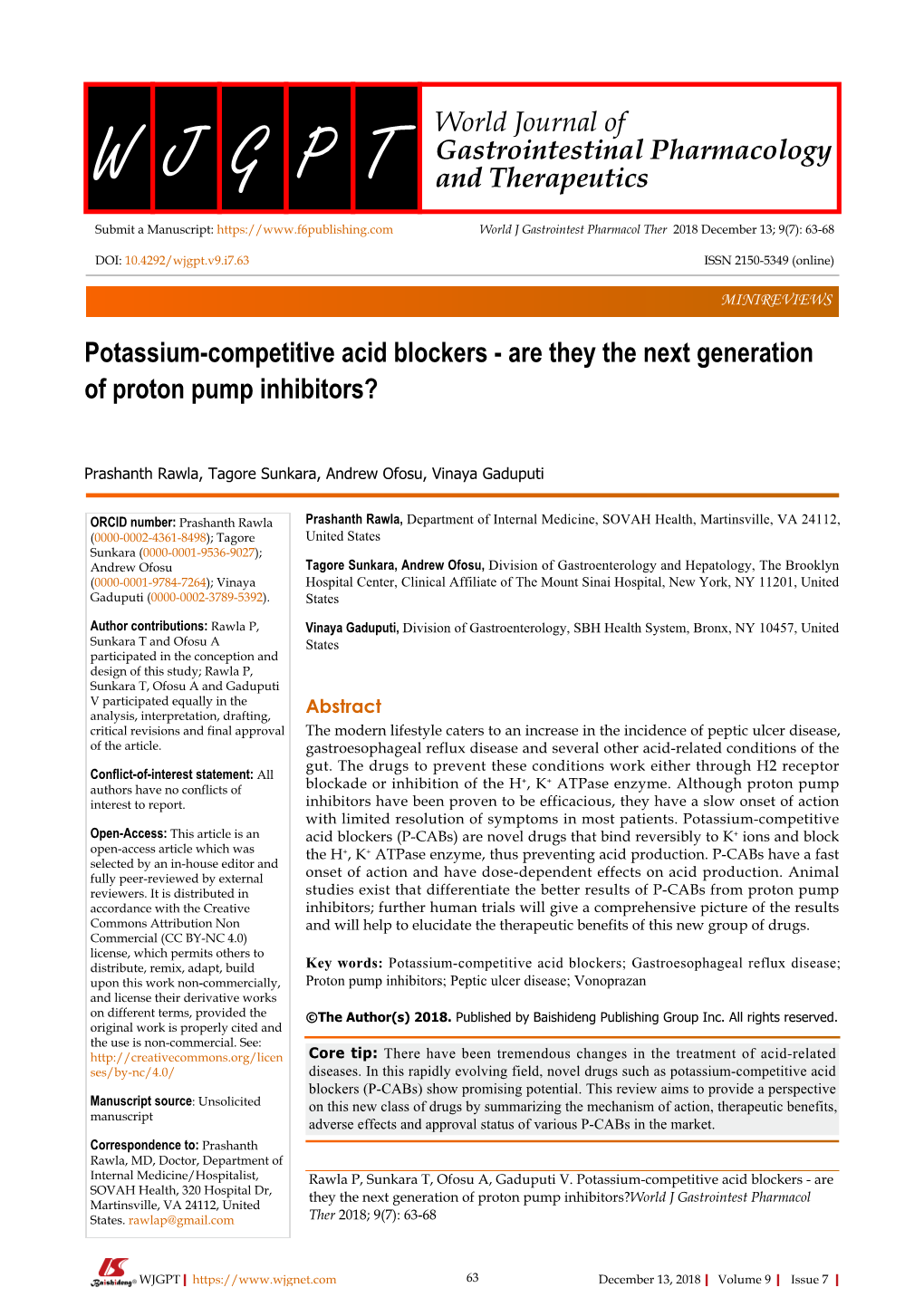 Potassium-Competitive Acid Blockers - Are They the Next Generation of Proton Pump Inhibitors?