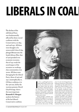 The Decline of the Old Liberal Party Was Fundamentally Affected by Three Crucial Coalitions with the Conservatives, in 1895, 1916 and 1931