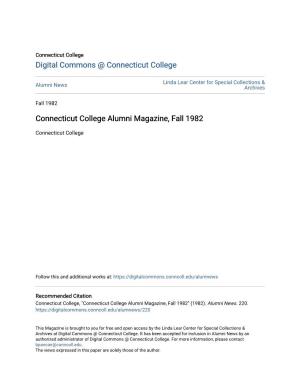 Connecticut College Alumni Magazine, Fall 1982