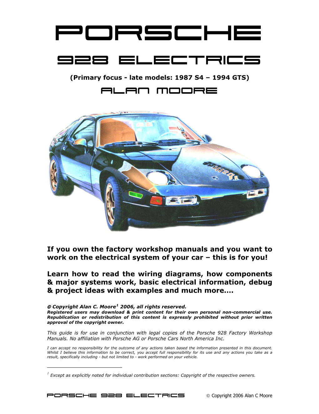 Porsche 928 Electricsr