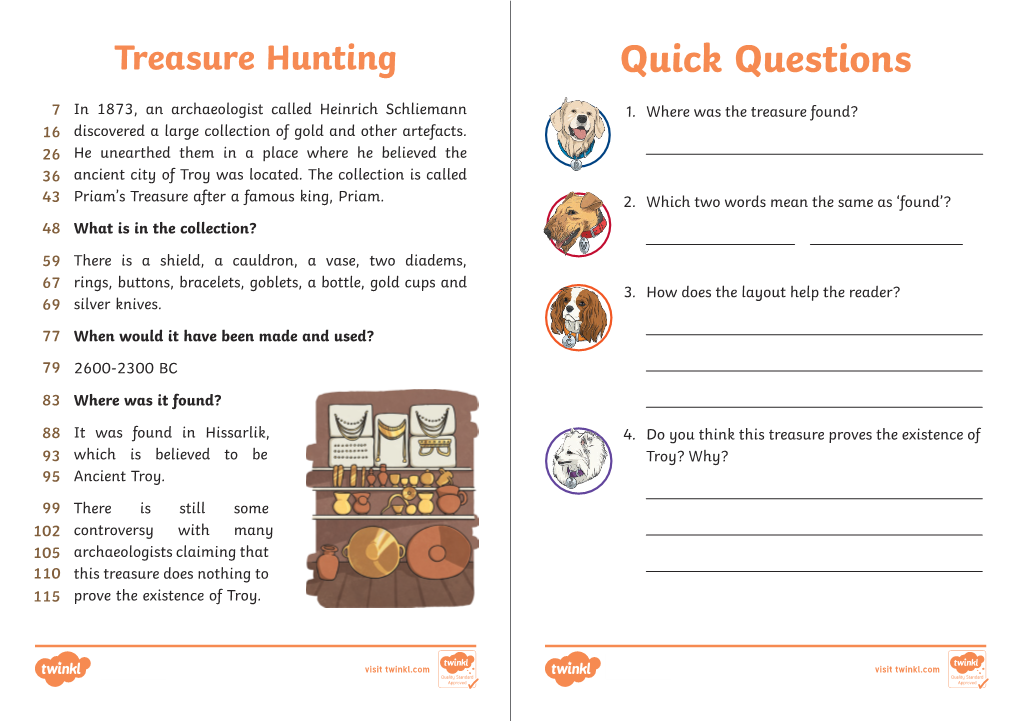 Treasure Hunting Quick Questions