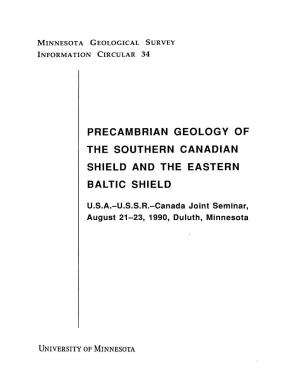 Precambrian Geology of the Southern Canadian Shield and the Eastern Baltic Shield