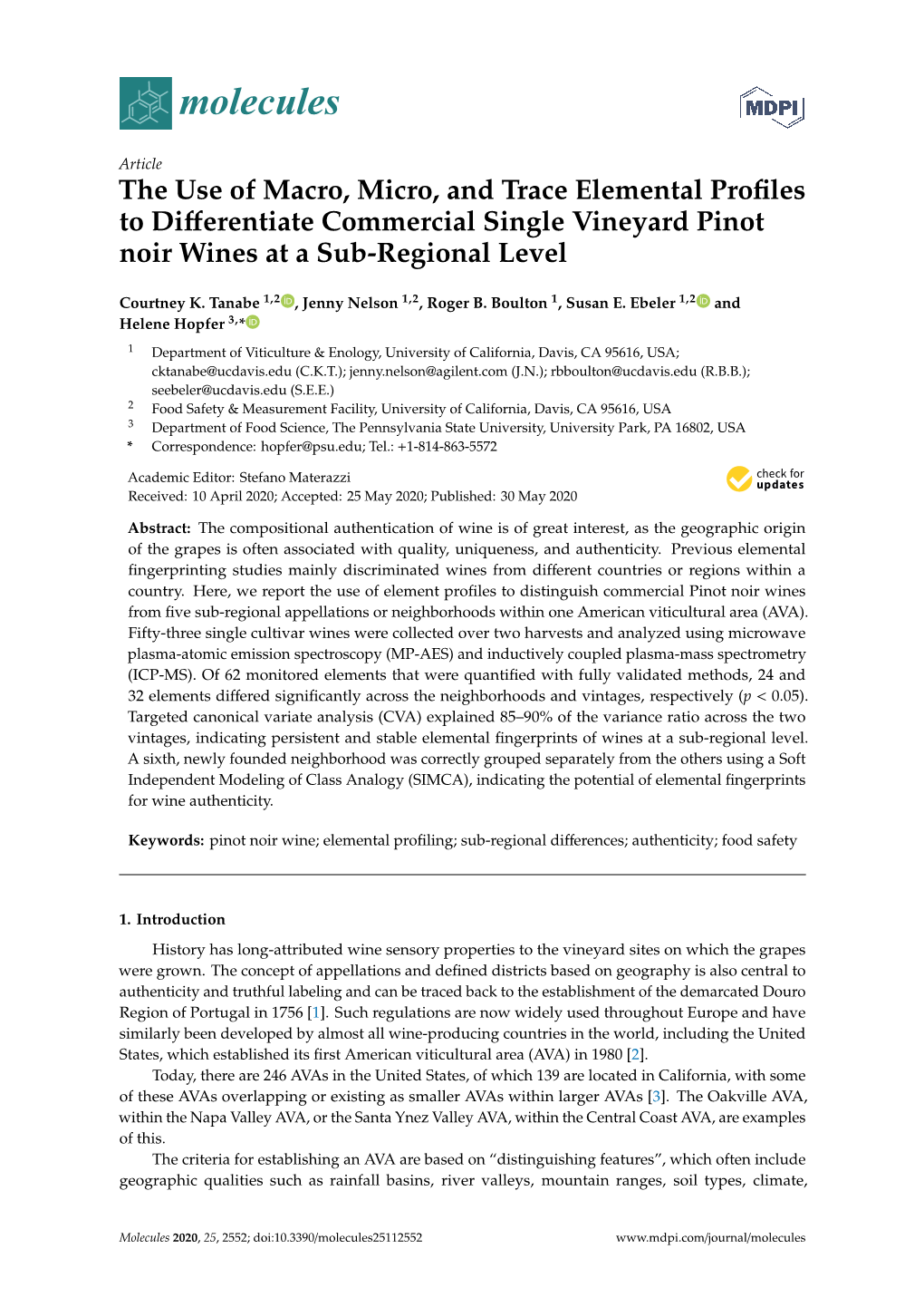 The Use of Macro, Micro, and Trace Elemental Profiles to Differentiate