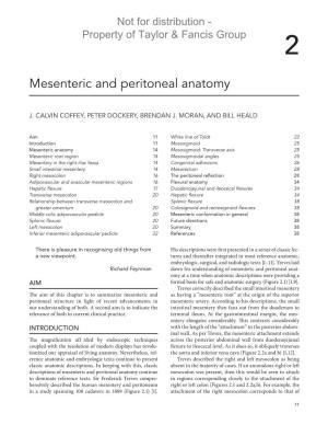 Mesenteric and Peritoneal Anatomy