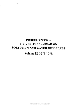 Bulletin 75-C. Proceedings of the University Seminar On