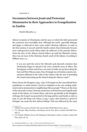 Encounters Between Jesuit and Protestant Missionaries in Their Approaches to Evangelization in Zambia