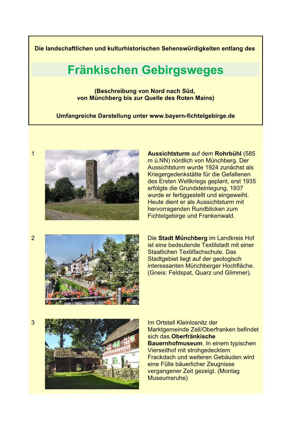 Fränkischen Gebirgsweges