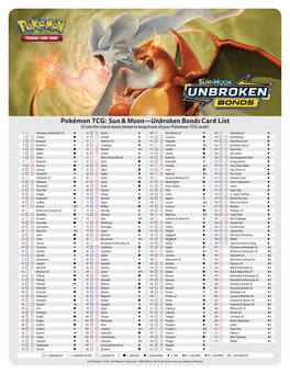 Pokémon TCG: Sun & Moon—Unbroken Bonds Card List