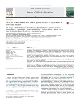 Variation in the HTR1A and HTR2A Genes and Social Adjustment in Depressed Patients