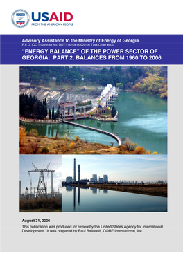 Energy Balance” of the Power Sector of Georgia: Part 2