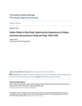 Exploring the Experiences of Italian-American Servicemen in Sicily and Italy, 1943-1945" (2017)