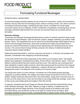 Functional Foods & Beverages