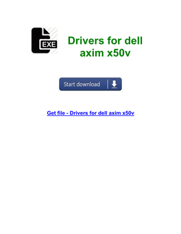 Drivers for Dell Axim X50v