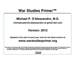 War Studies Primer™