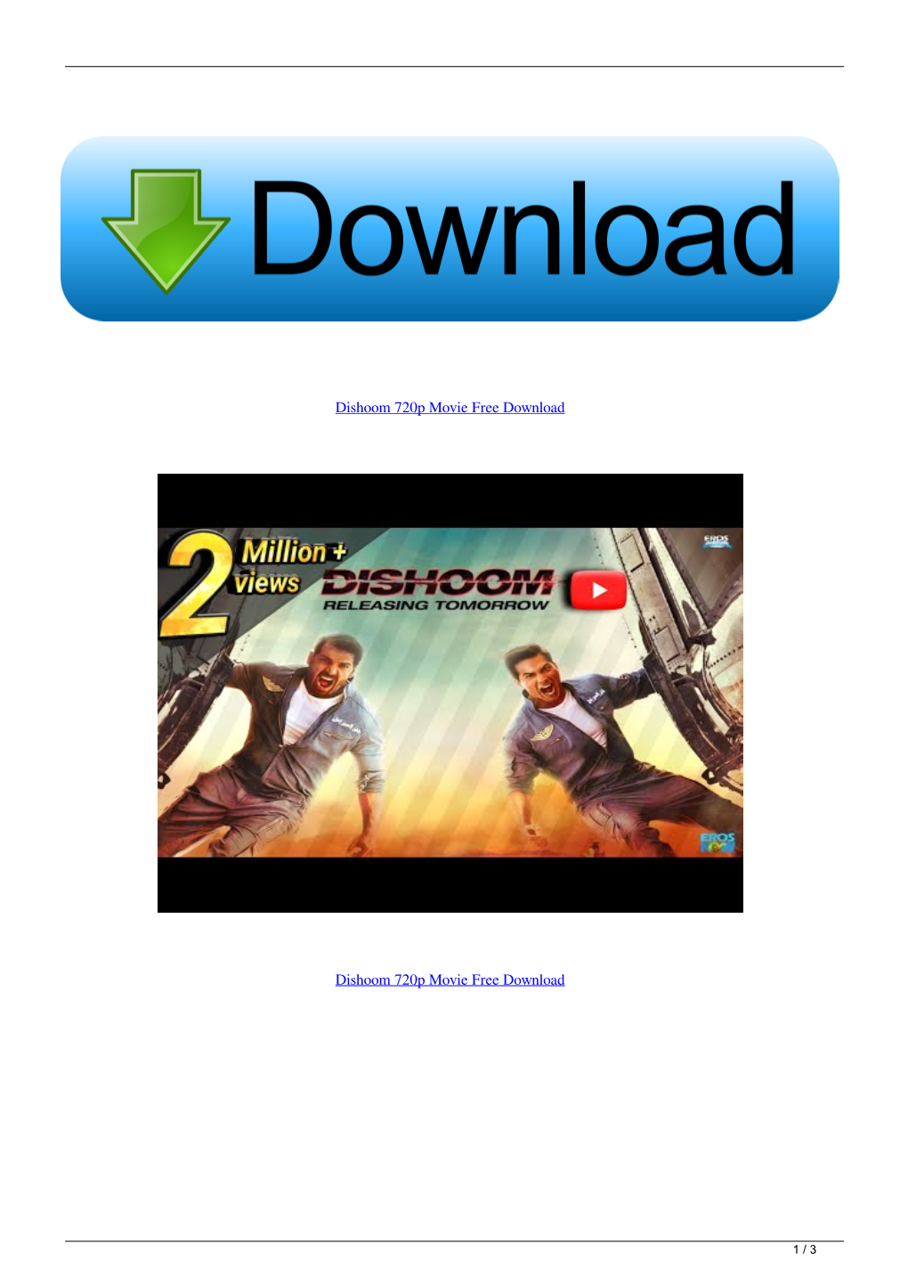 Dishoom 720P Movie Free Download