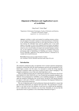 Alignment of Business and Application Layers of Archimate