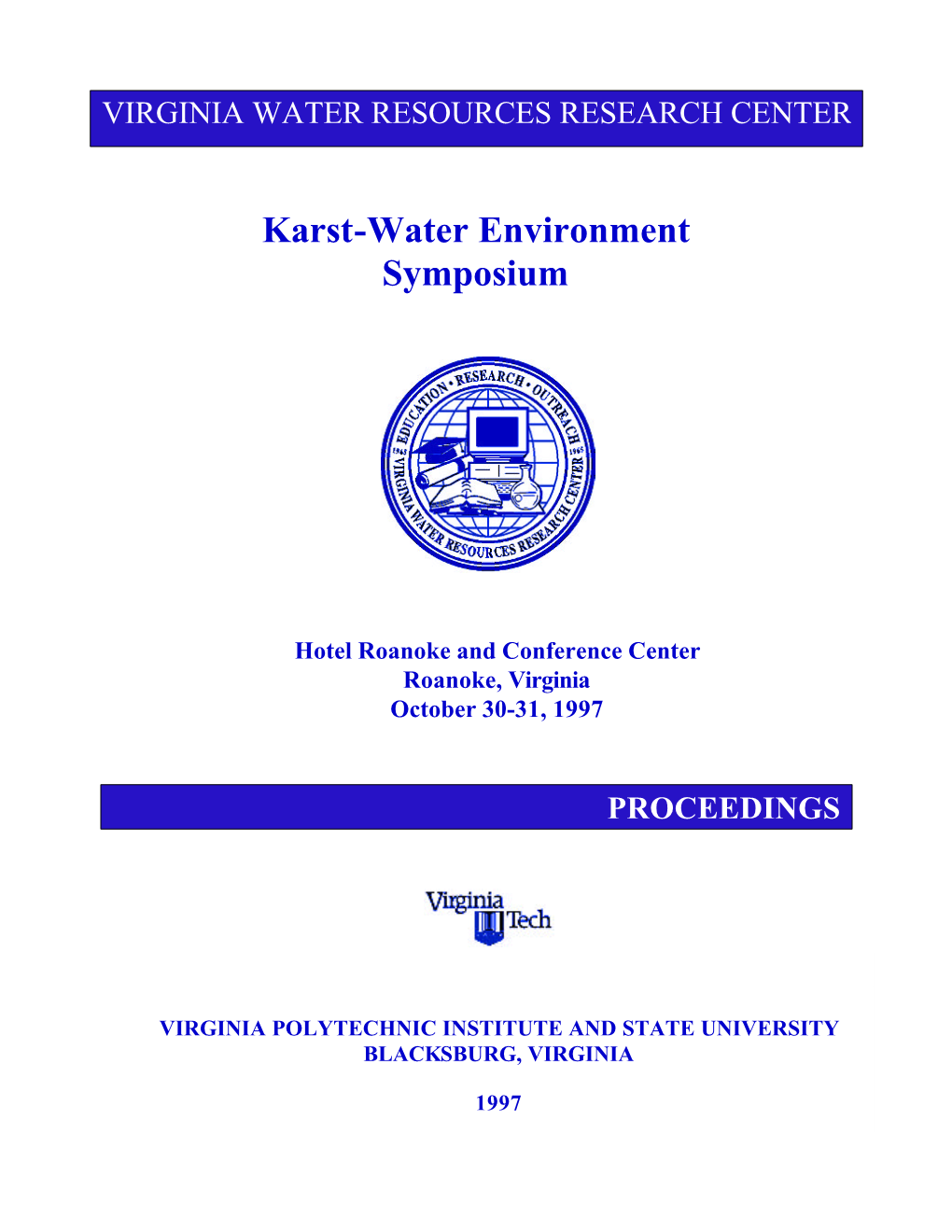 Karst-Water Environment Symposium