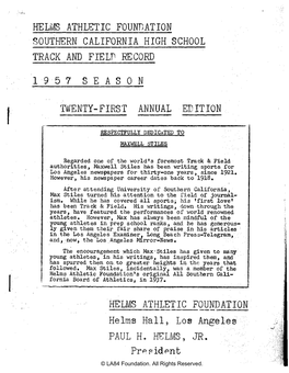 Helms Track and Field Annual 1957