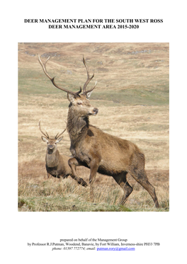 Deer Management Plan for the South West Ross Deer Management Area 2015-2020