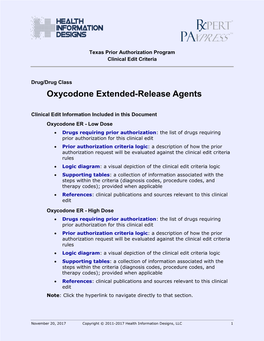 Oxycodone Extended-Release Agents