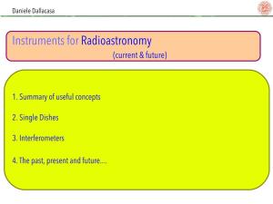 Instruments for Radioastronomy (Current & Future)