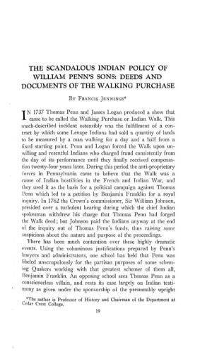 The Scandalous Indian Policy of William Penn's Sons: Deeds and Documents of the Walking Purchase