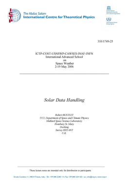 Solar Data Handling