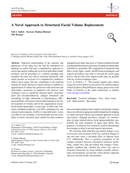 A Novel Approach to Structural Facial Volume Replacement