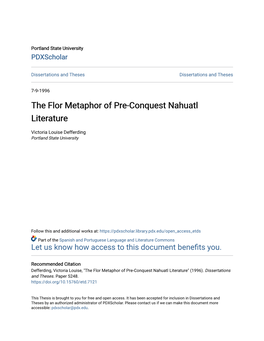 The Flor Metaphor of Pre-Conquest Nahuatl Literature