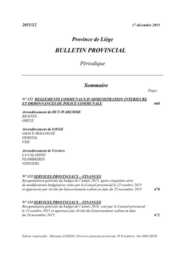 Bulletin Provincial