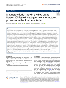 Magnetotelluric Study in the Los Lagos Region (Chile) to Investigate
