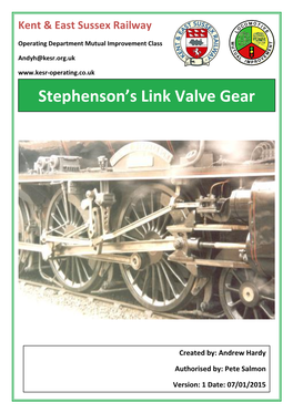 Stephenson's Link Valve Gear
