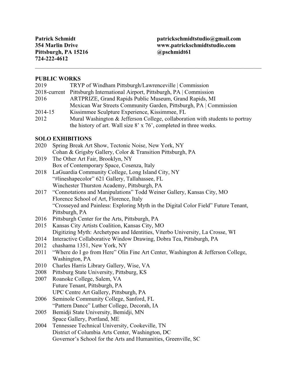 Schmidt Patrick Resume