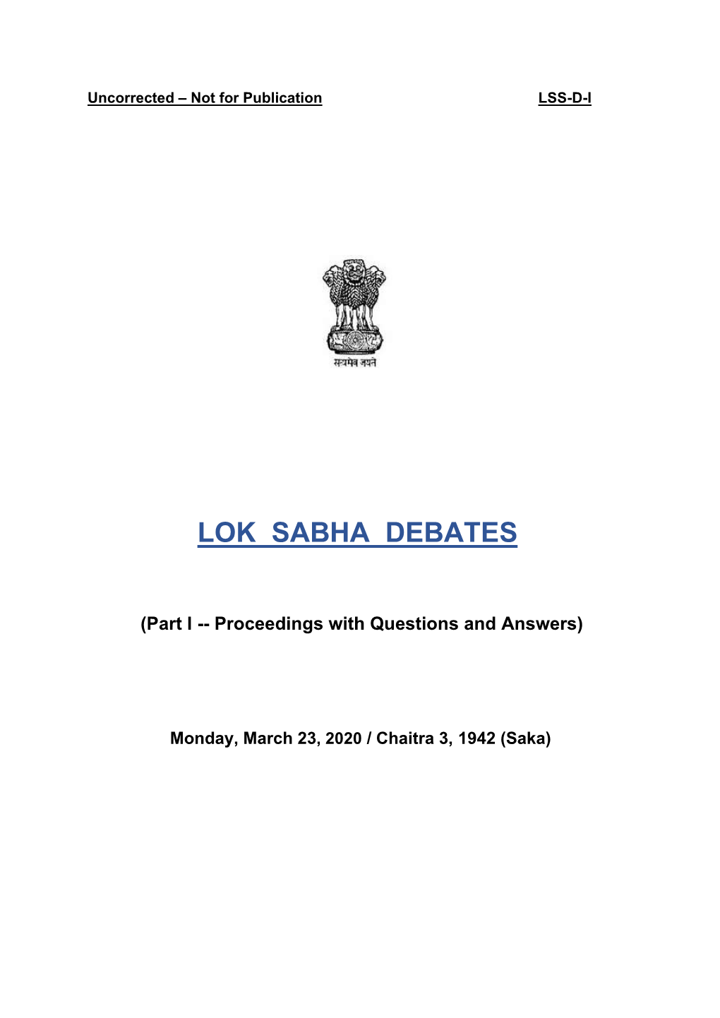 Lok Sabha Debates