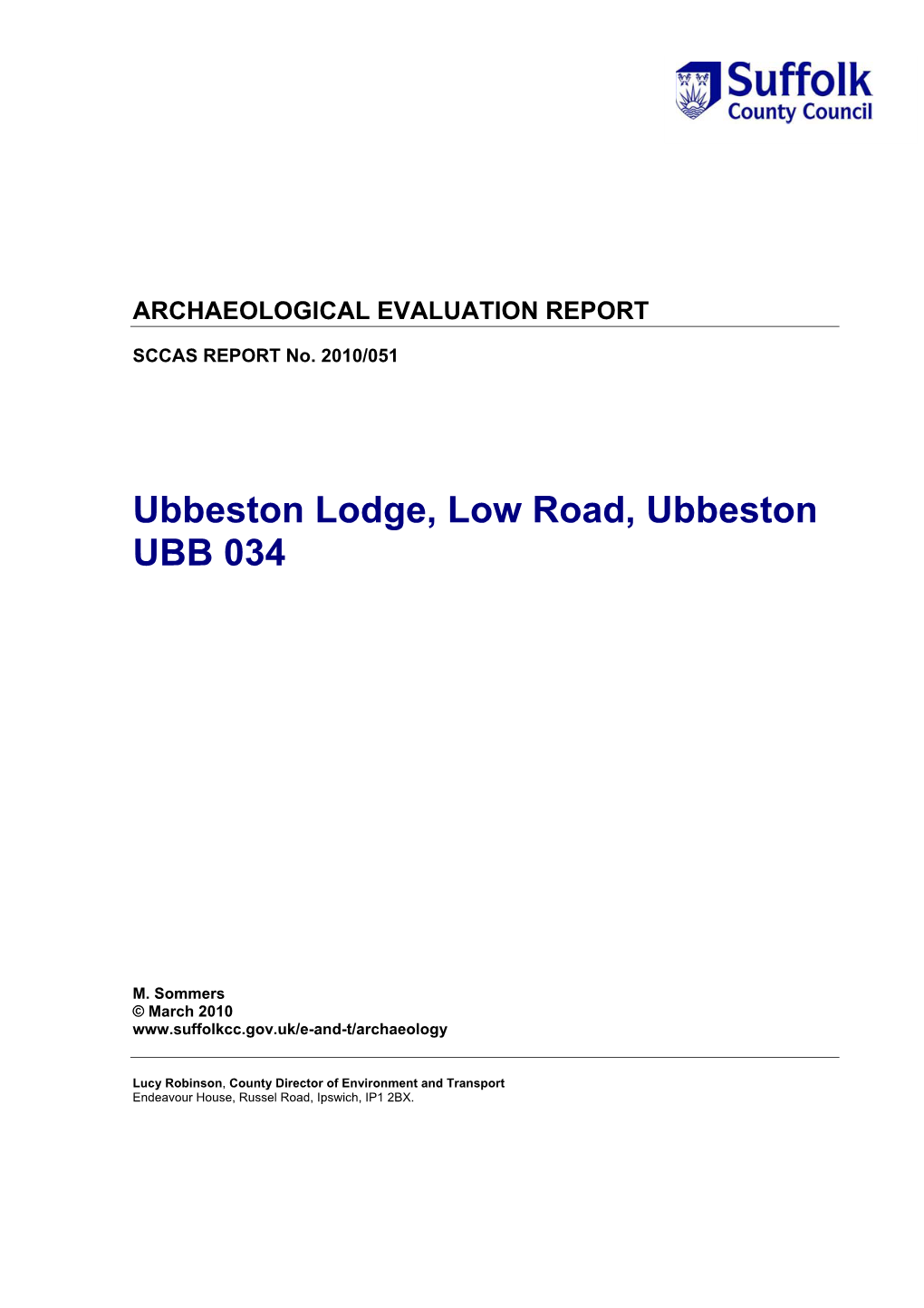 Ubbeston Lodge, Low Road, Ubbeston UBB 034