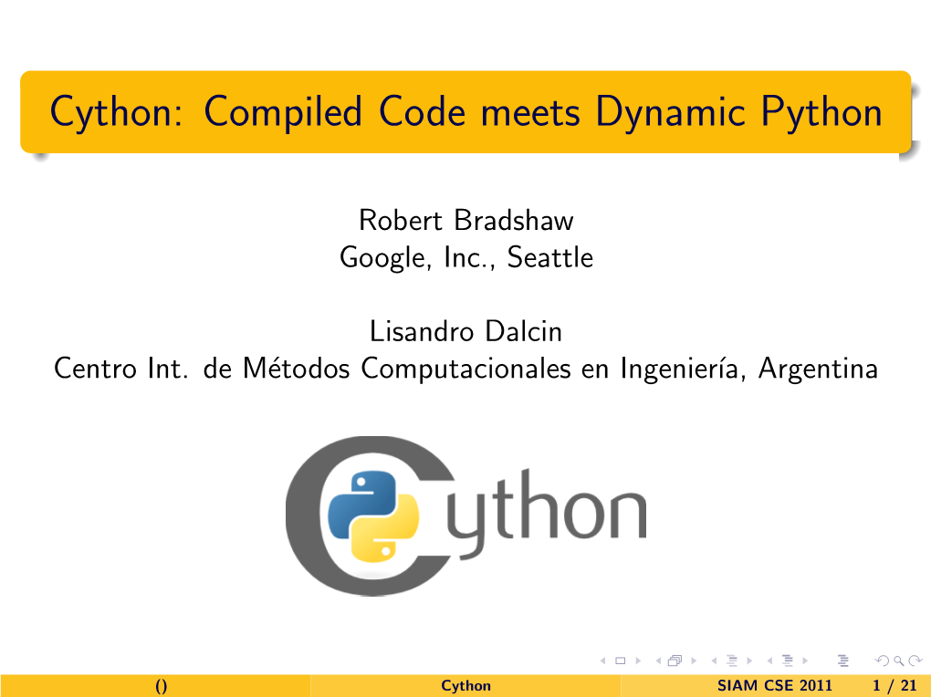 Cython: Compiled Code Meets Dynamic Python