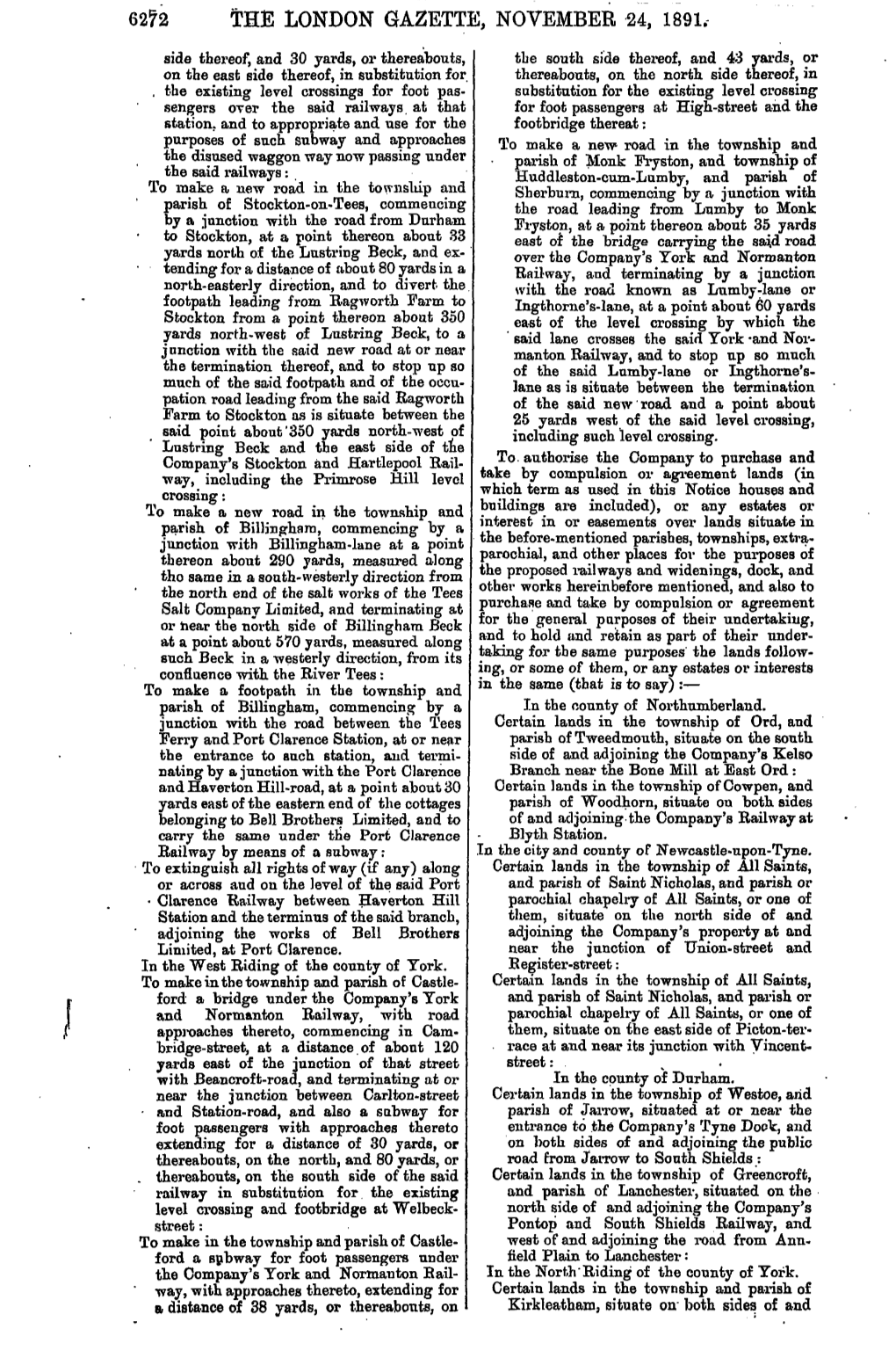 The London Gazette, November 24, 1891