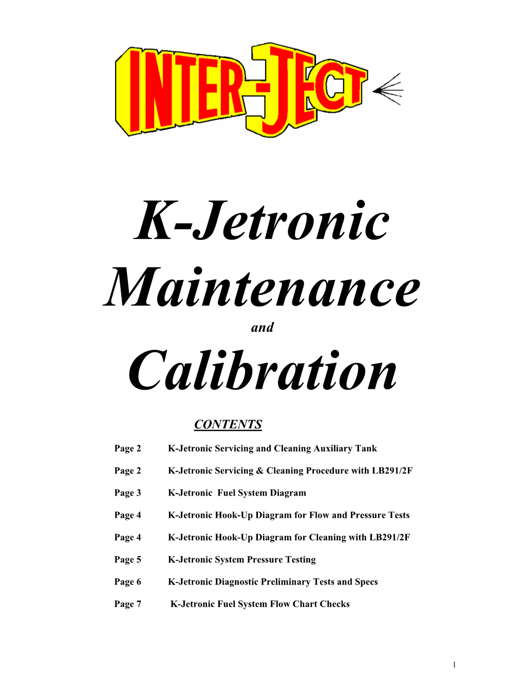 K-Jetronic Maintenance Calibration