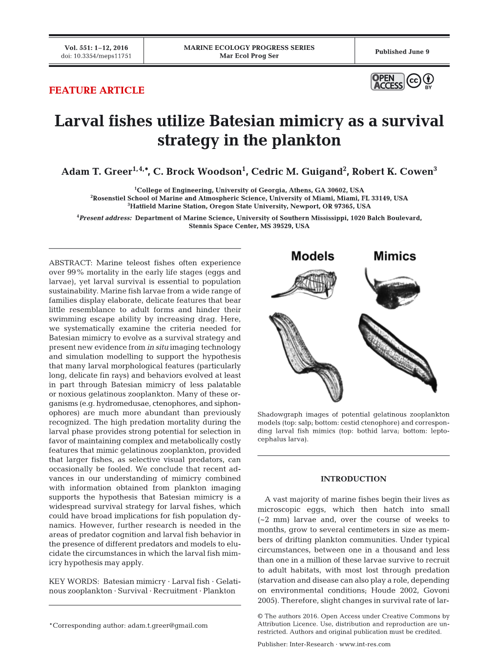 Marine Ecology Progress Series 551:1