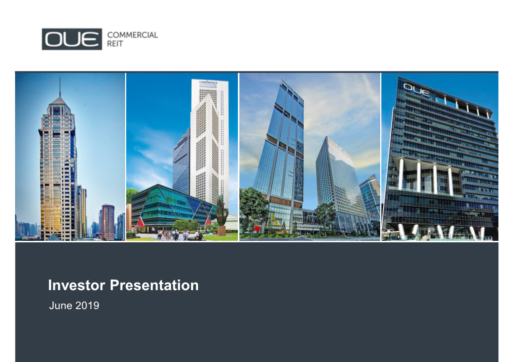 Investor Presentation June 2019 Important Notice