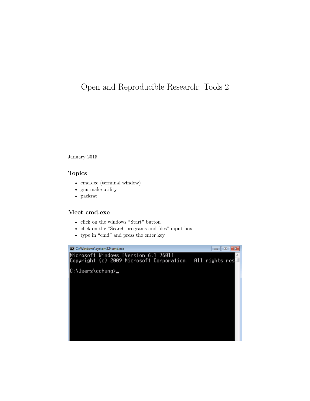 Open and Reproducible Research: Tools 2