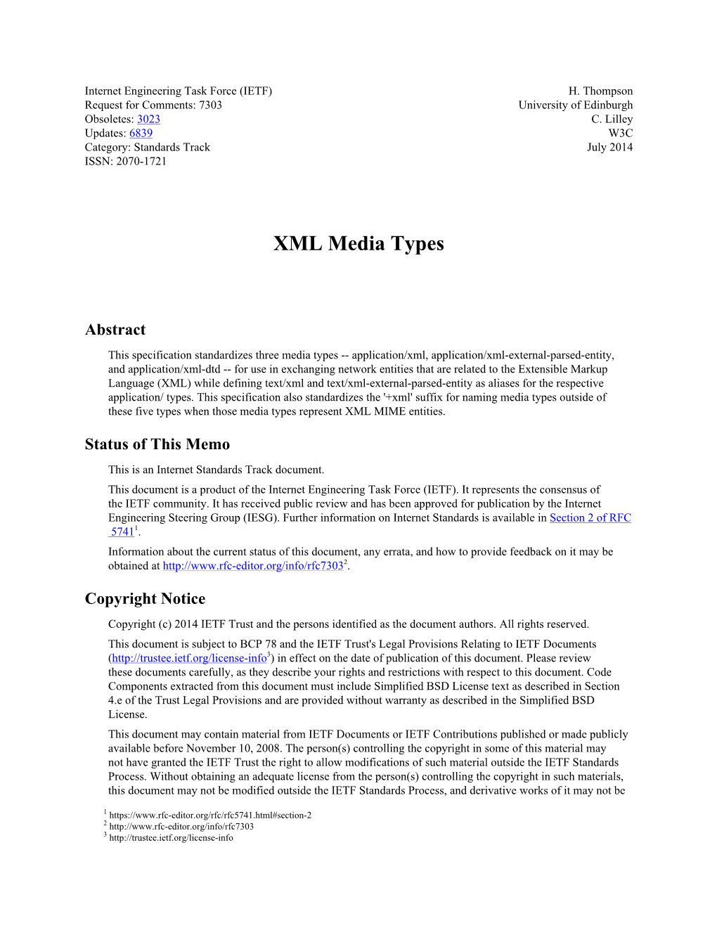 XML Media Types