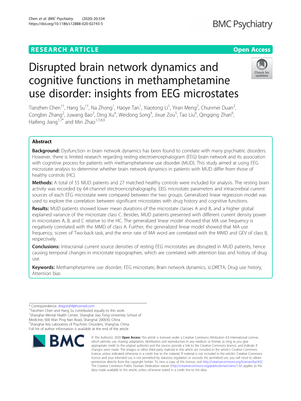 Disrupted Brain Network Dynamics and Cognitive Functions In