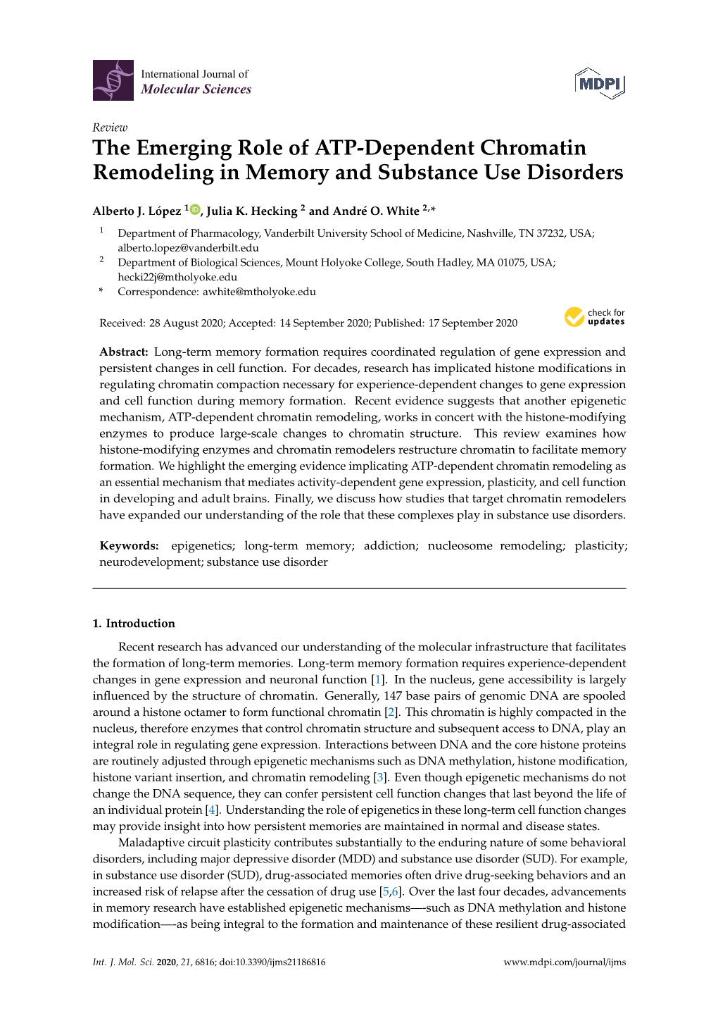 The Emerging Role of ATP-Dependent Chromatin Remodeling in Memory and Substance Use Disorders