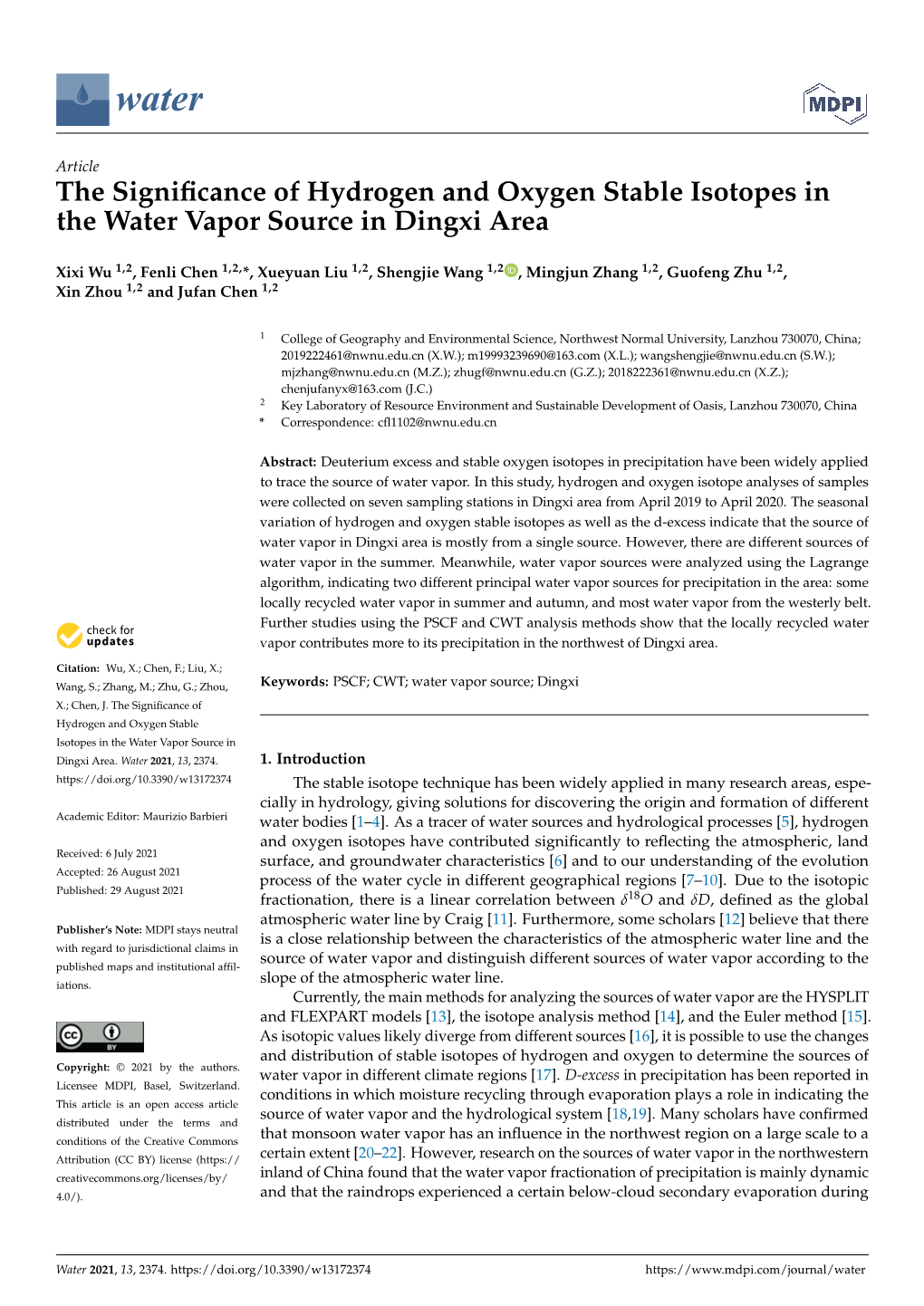 The Significance of Hydrogen and Oxygen Stable Isotopes in The