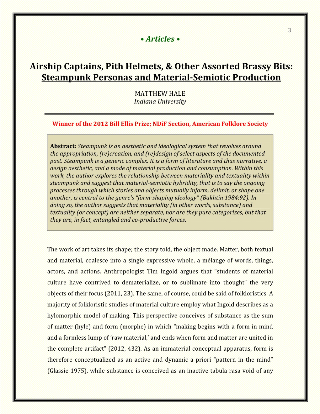 Steampunk Personas and Material-Semiotic Production